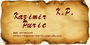 Kazimir Purić vizit kartica